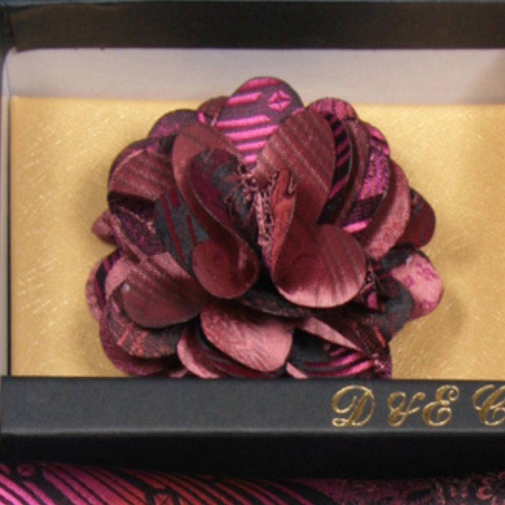 6 Piece Pink Black Fuchsia Necktie & Bow Tie Set - Picture 3 of 6